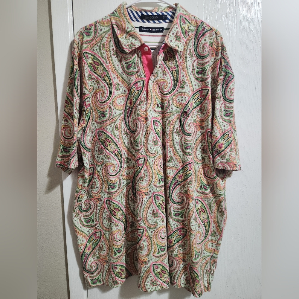 Vintage Tommy Hilfiger Crest Paisley polo